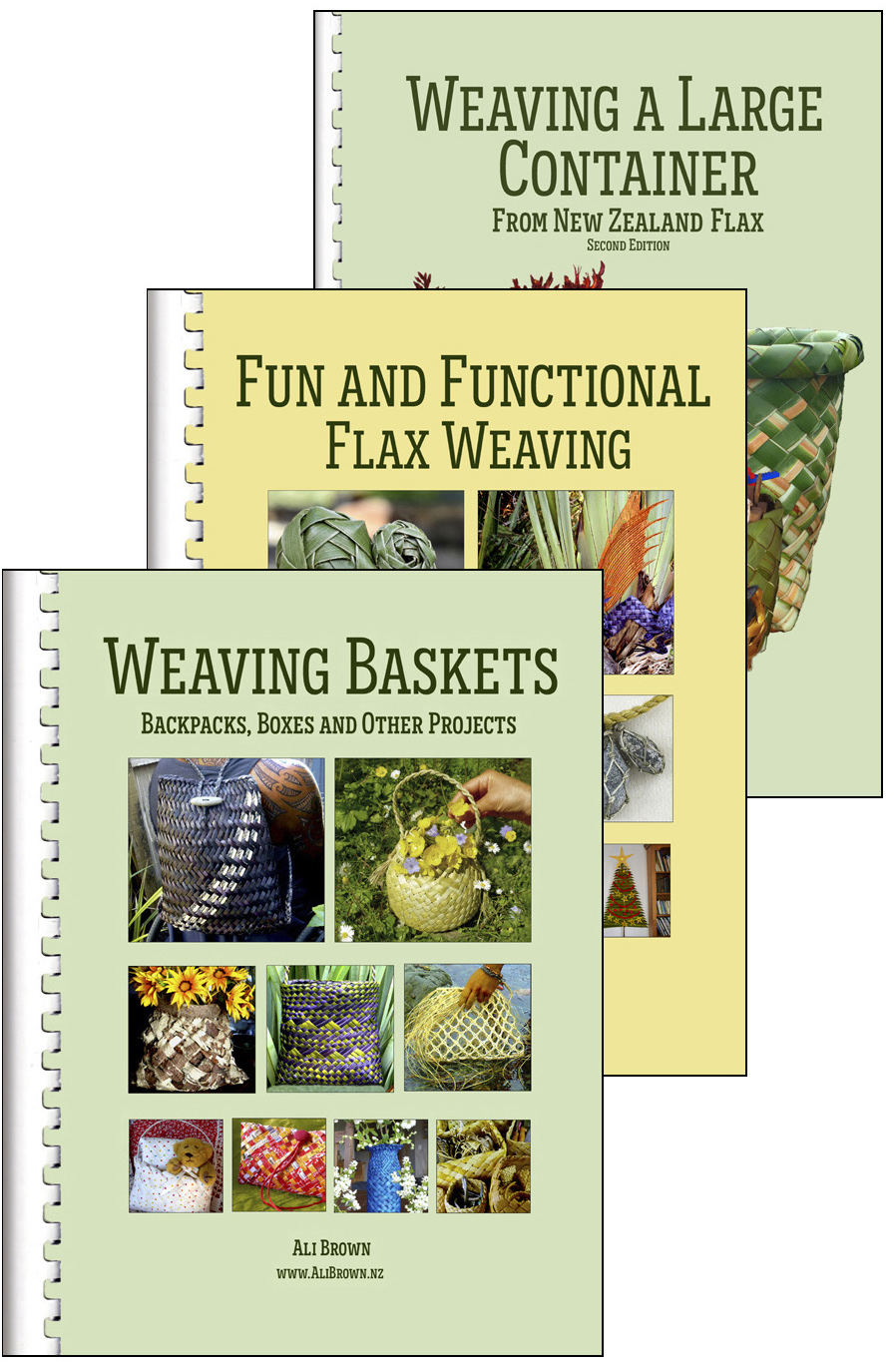 image of set of three flax weaving books