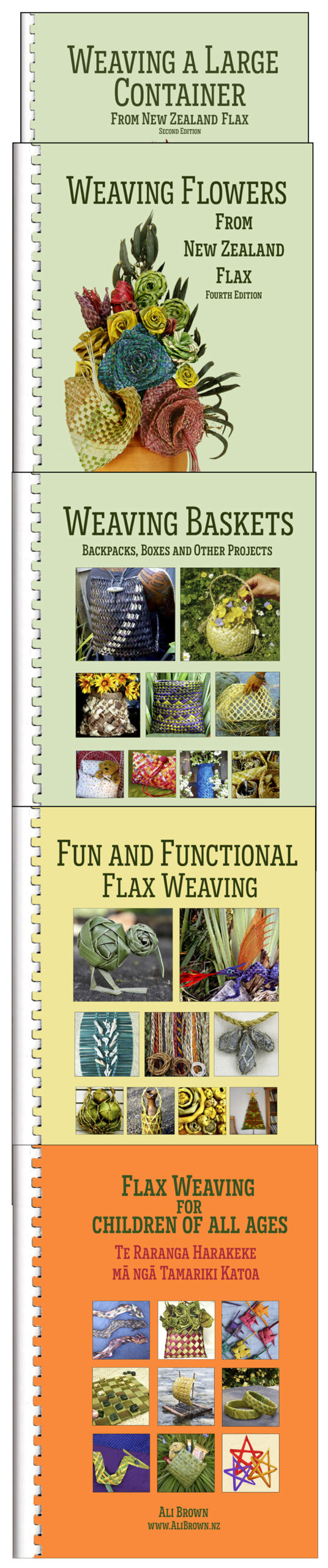 Photo of set of 4 flax weaving books