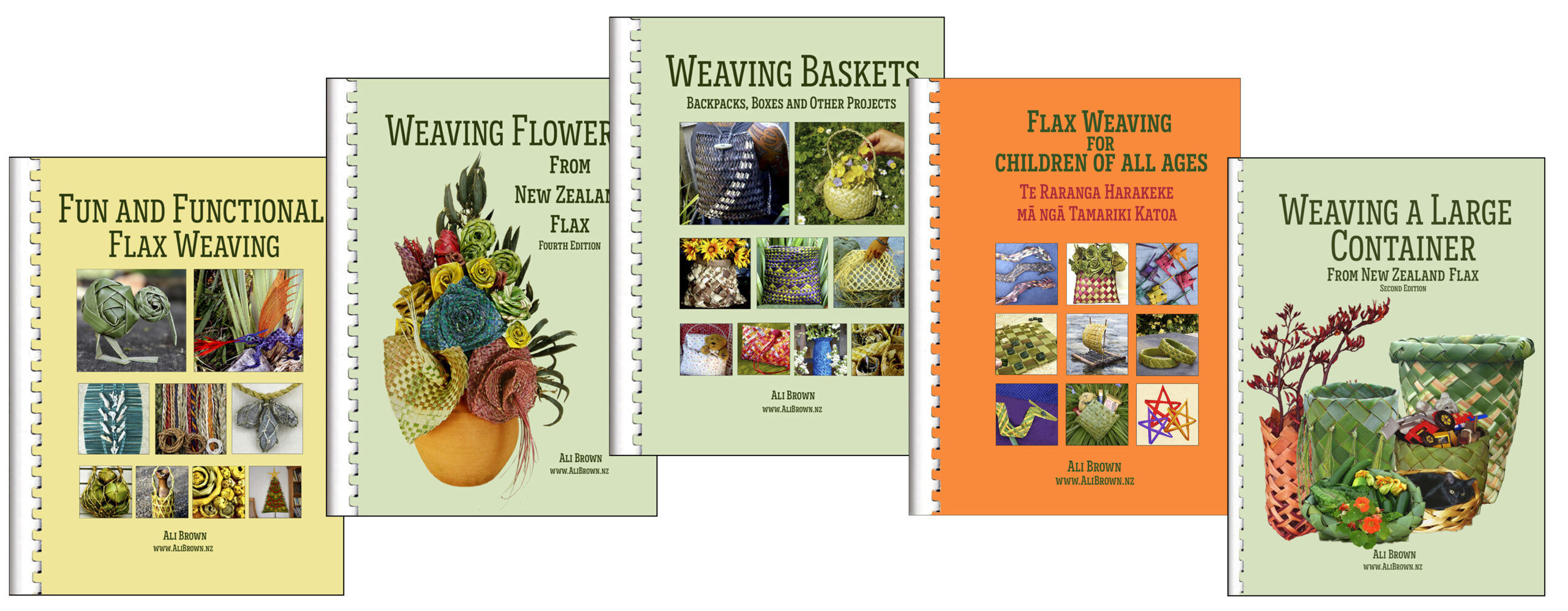 image of set of five flax weaving books