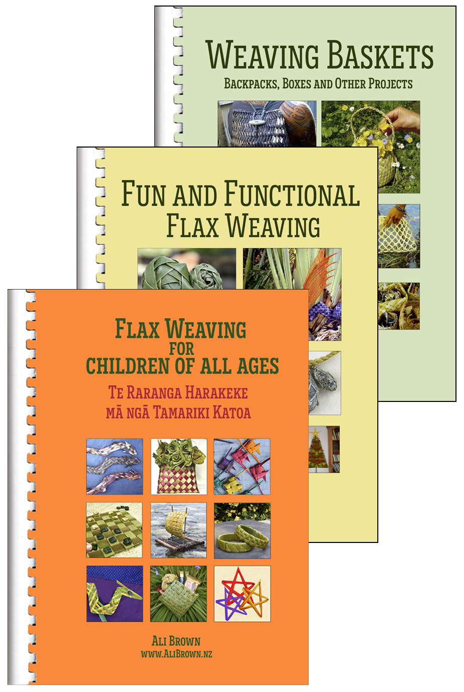 image of set of three flax weaving books